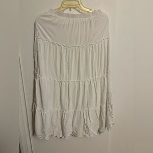 Brandy Melville White Tiered Maxi Skirt